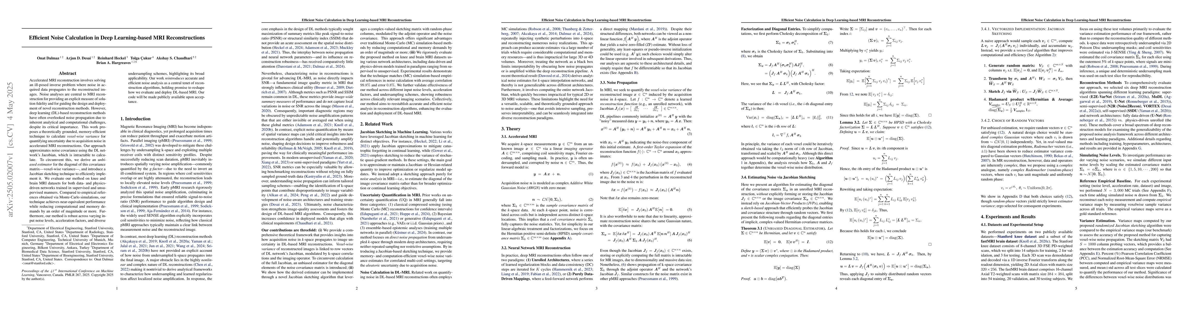 Thumbnail for Efficient Noise Calculation in Deep Learning-based MRI Reconstructions