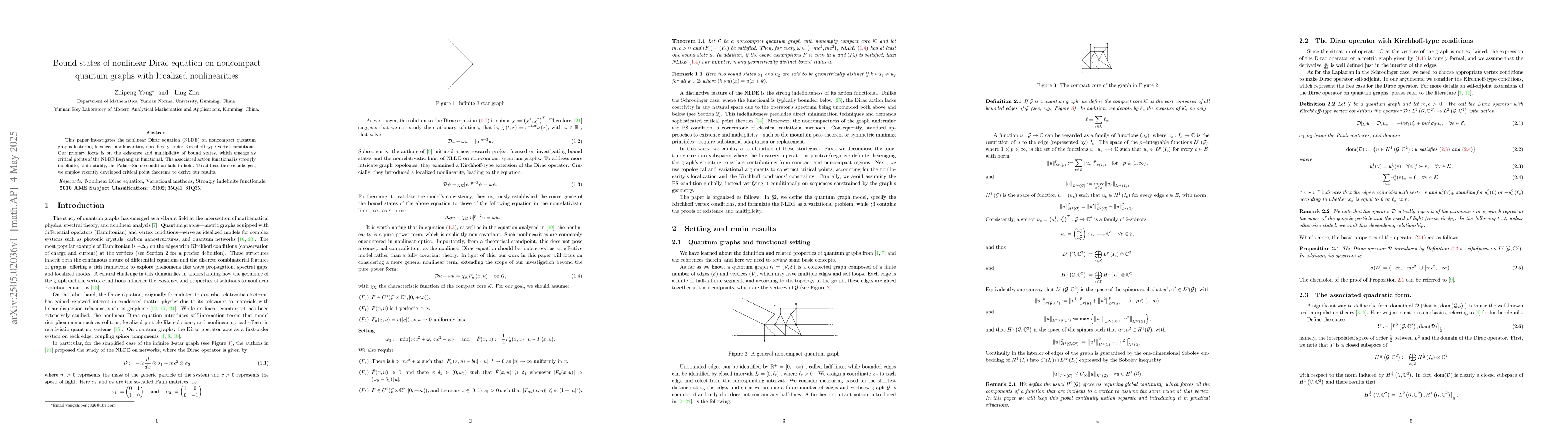Thumbnail for Bound states of nonlinear Dirac equation on noncompact quantum graphs
  with localized nonlinearities