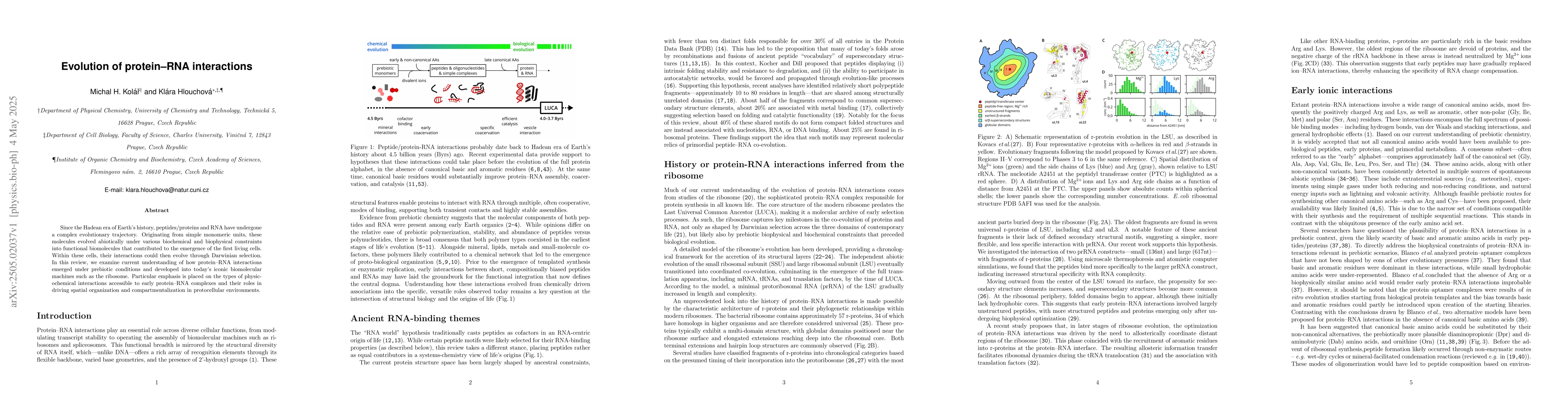 Thumbnail for Evolution of protein$-$RNA interactions