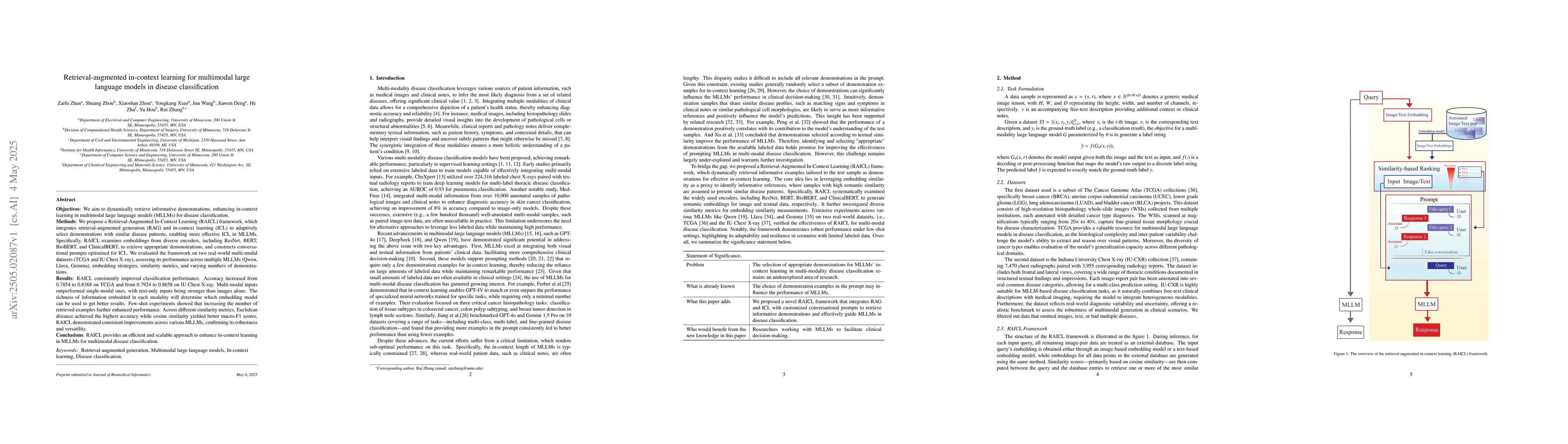 Thumbnail for Retrieval-augmented in-context learning for multimodal large language
  models in disease classification