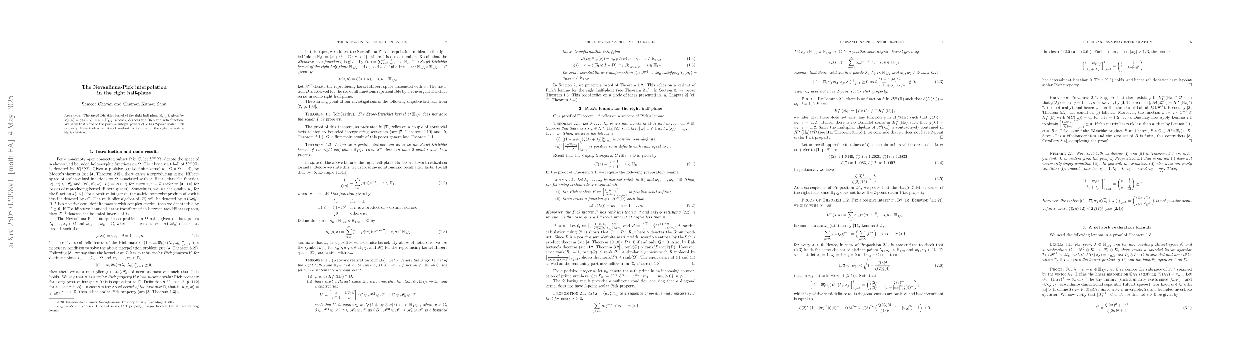 Thumbnail for The Nevanlinna-Pick interpolation in the right half-plane