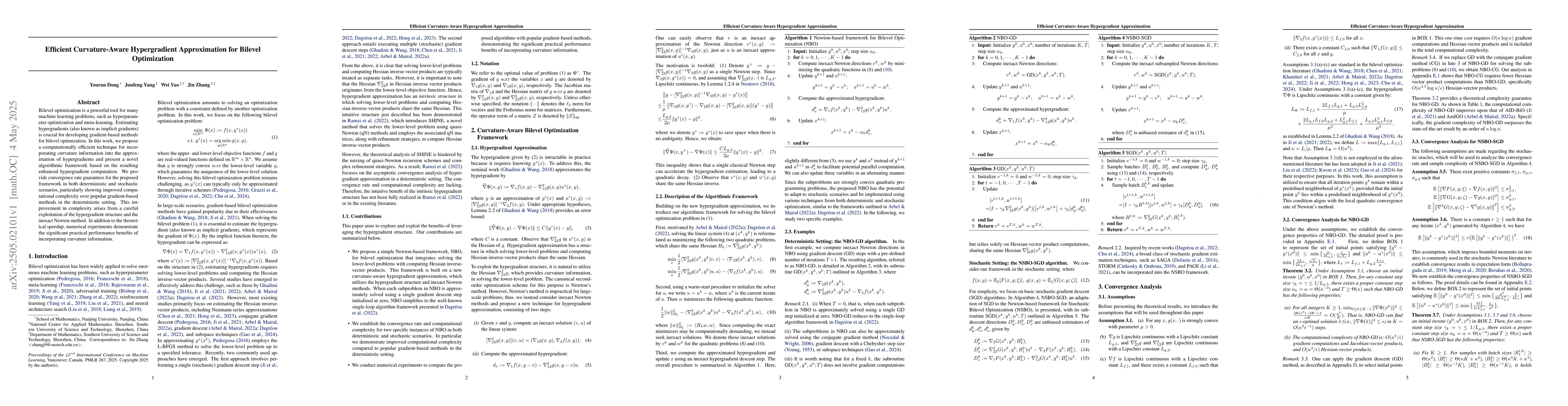 Thumbnail for Efficient Curvature-Aware Hypergradient Approximation for Bilevel
  Optimization