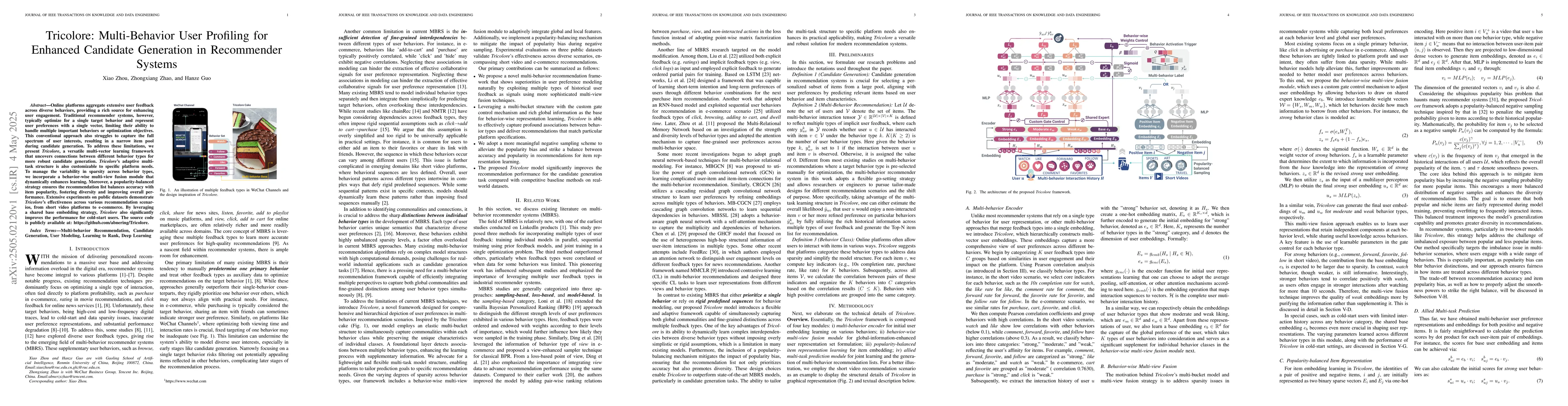 Thumbnail for Tricolore: Multi-Behavior User Profiling for Enhanced Candidate
  Generation in Recommender Systems