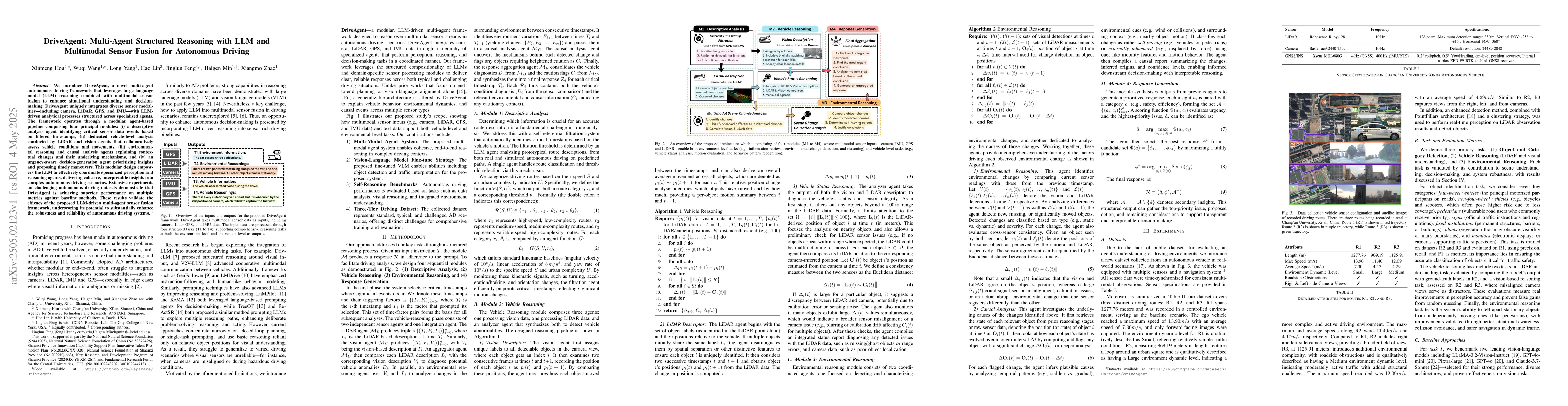 Thumbnail for DriveAgent: Multi-Agent Structured Reasoning with LLM and Multimodal
  Sensor Fusion for Autonomous Driving