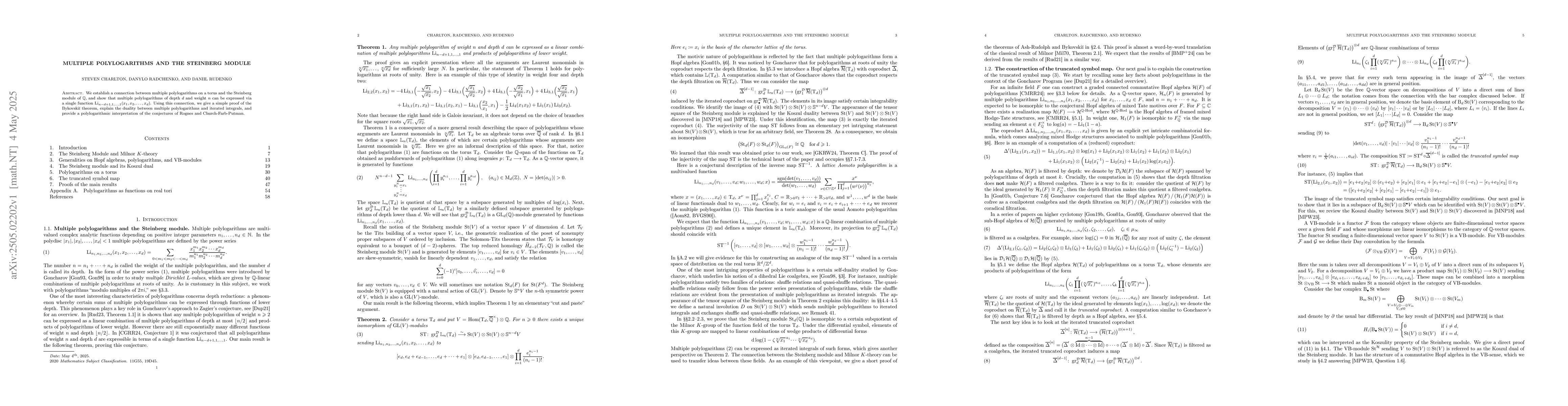 Thumbnail for Multiple polylogarithms and the Steinberg module