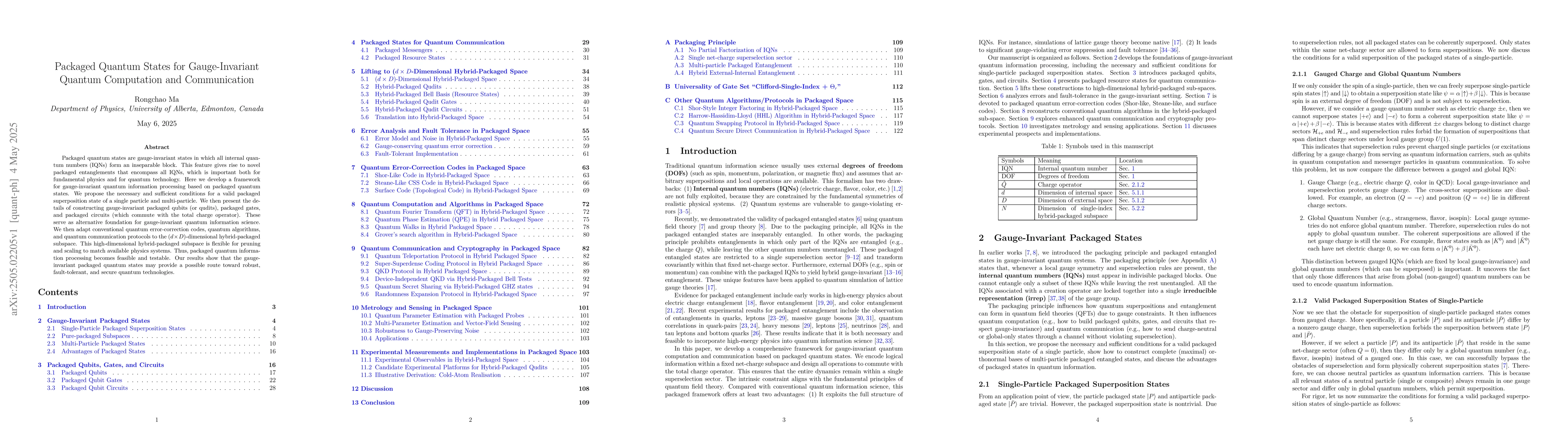 Thumbnail for Packaged Quantum States for Gauge-Invariant Quantum Computation and
  Communication