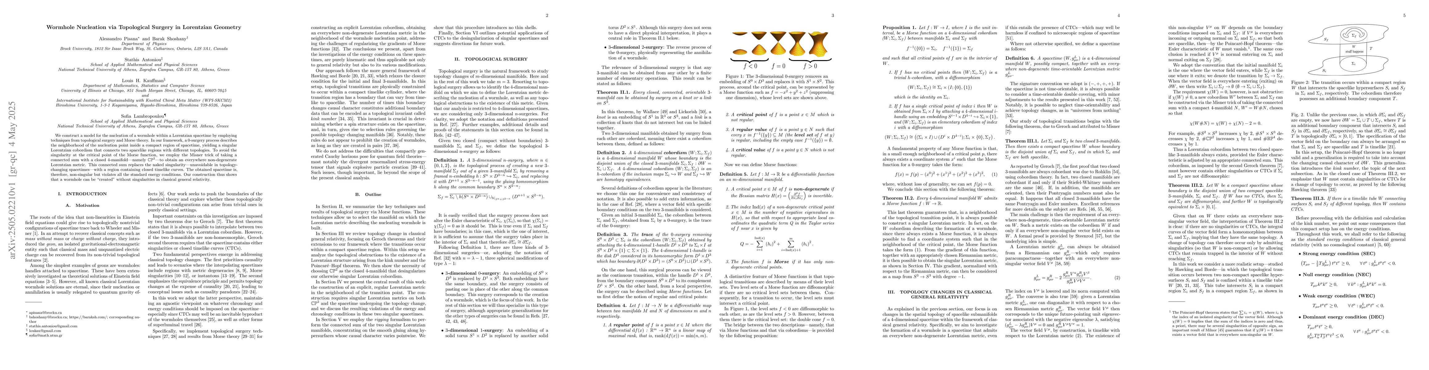 Thumbnail for Wormhole Nucleation via Topological Surgery in Lorentzian Geometry