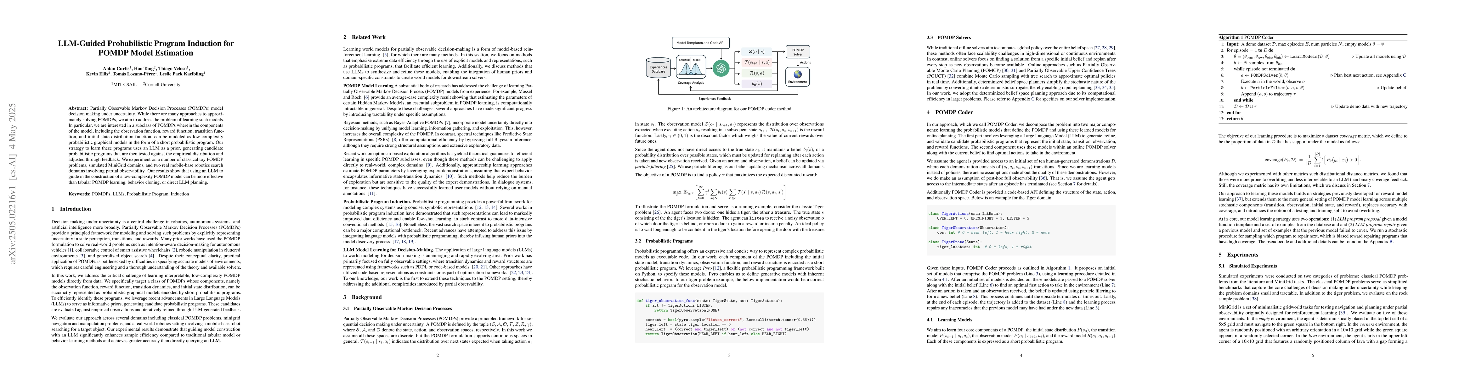 Thumbnail for LLM-Guided Probabilistic Program Induction for POMDP Model Estimation
