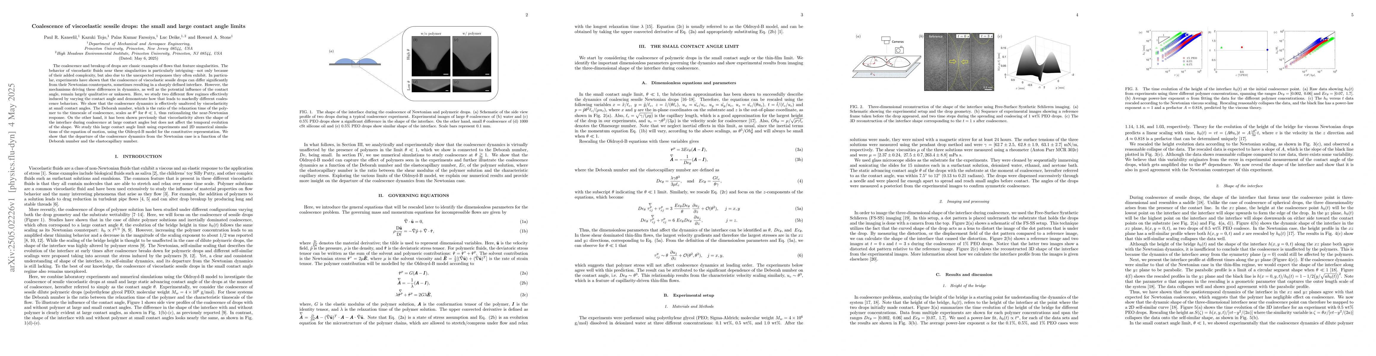 Thumbnail for Coalescence of viscoelastic sessile drops: the small and large contact
  angle limits