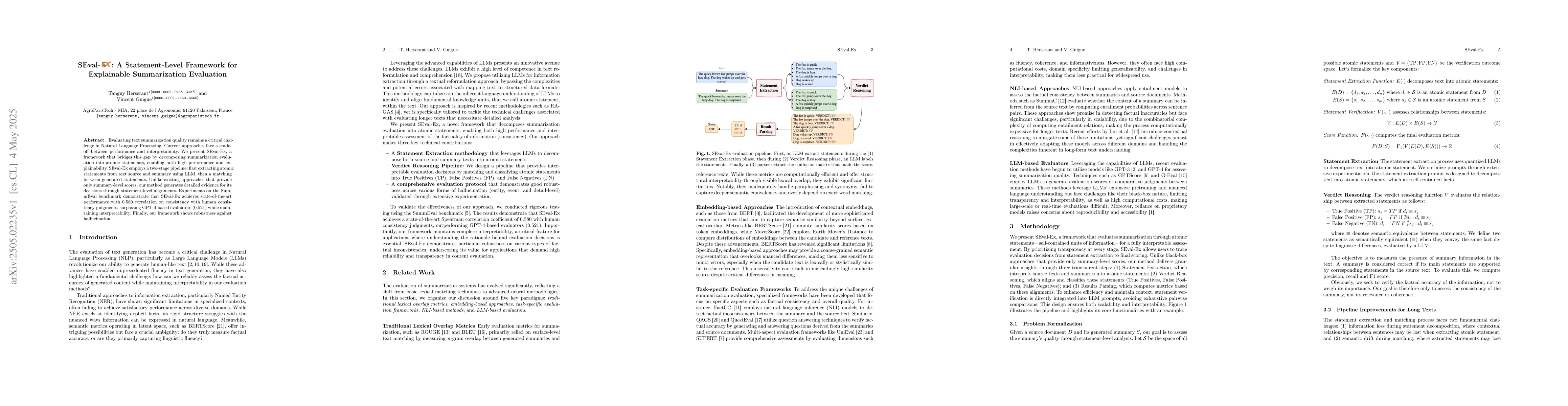 Thumbnail for SEval-Ex: A Statement-Level Framework for Explainable Summarization
  Evaluation