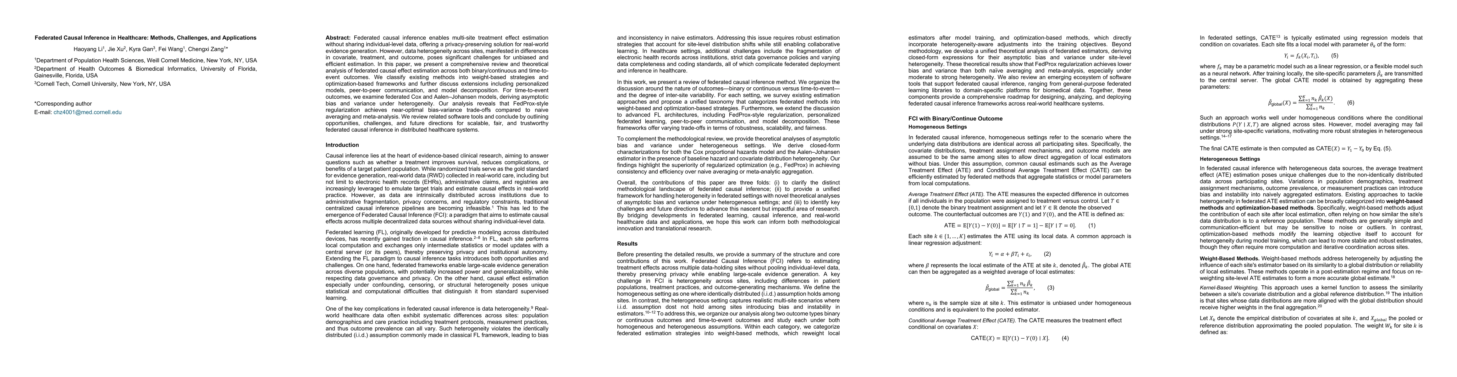 Thumbnail for Federated Causal Inference in Healthcare: Methods, Challenges, and
  Applications