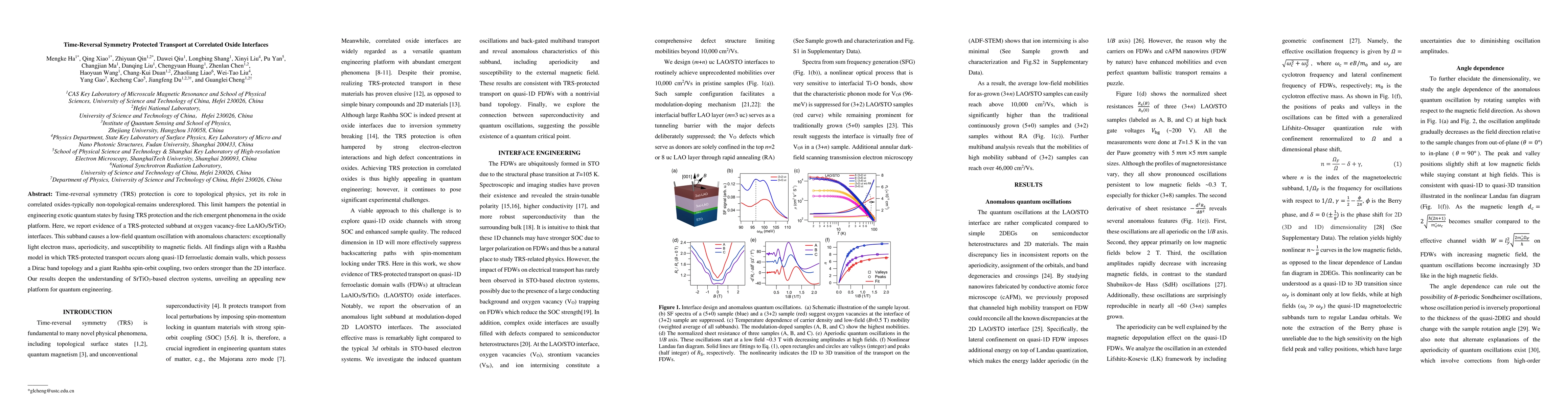 Thumbnail for Time-Reversal Symmetry Protected Transport at Correlated Oxide
  Interfaces