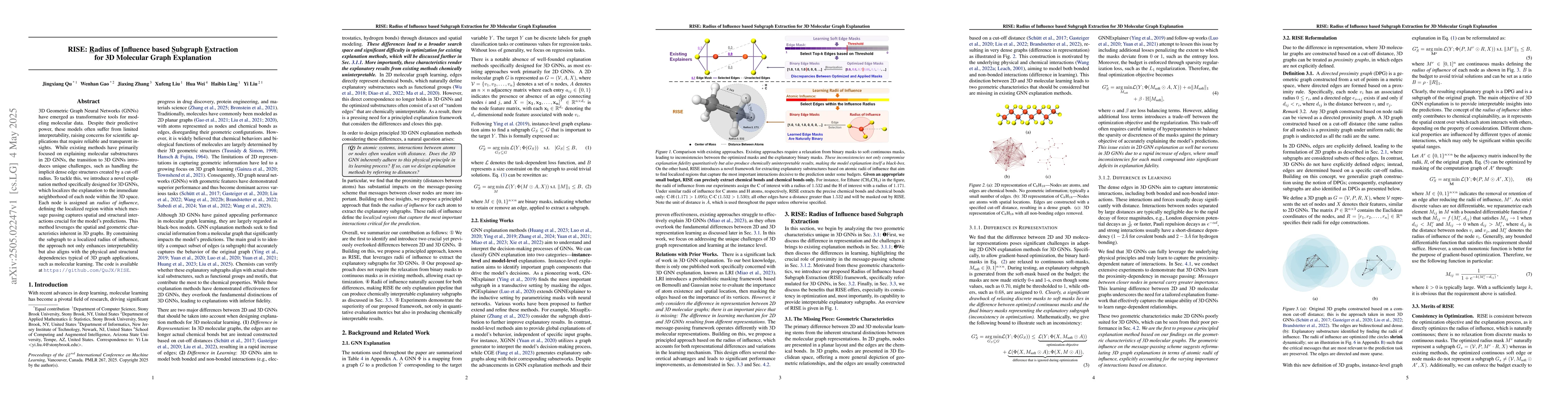 Thumbnail for RISE: Radius of Influence based Subgraph Extraction for 3D Molecular
  Graph Explanation