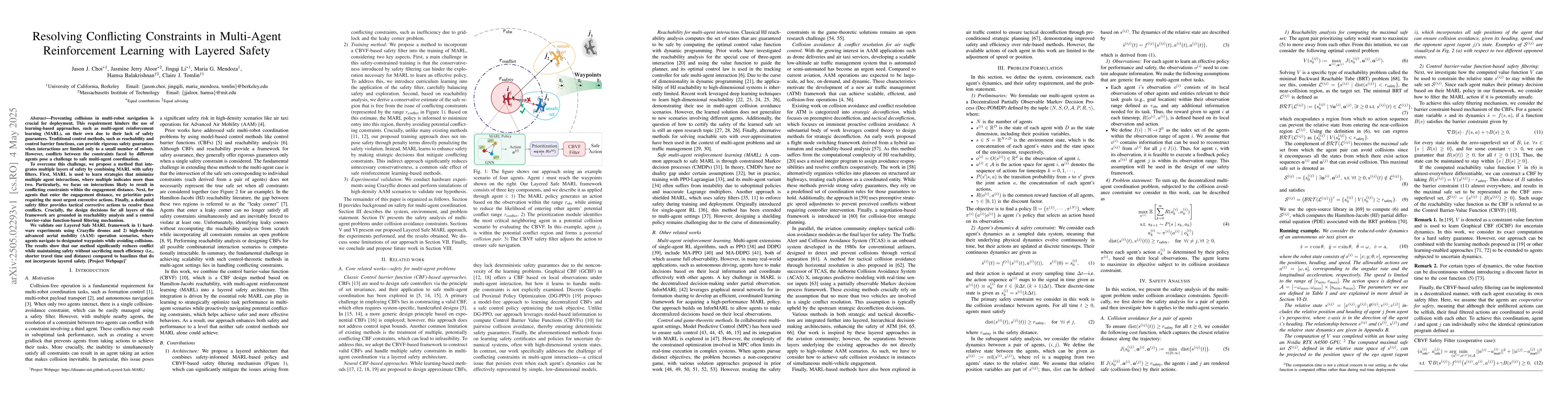 Thumbnail for Resolving Conflicting Constraints in Multi-Agent Reinforcement Learning
  with Layered Safety