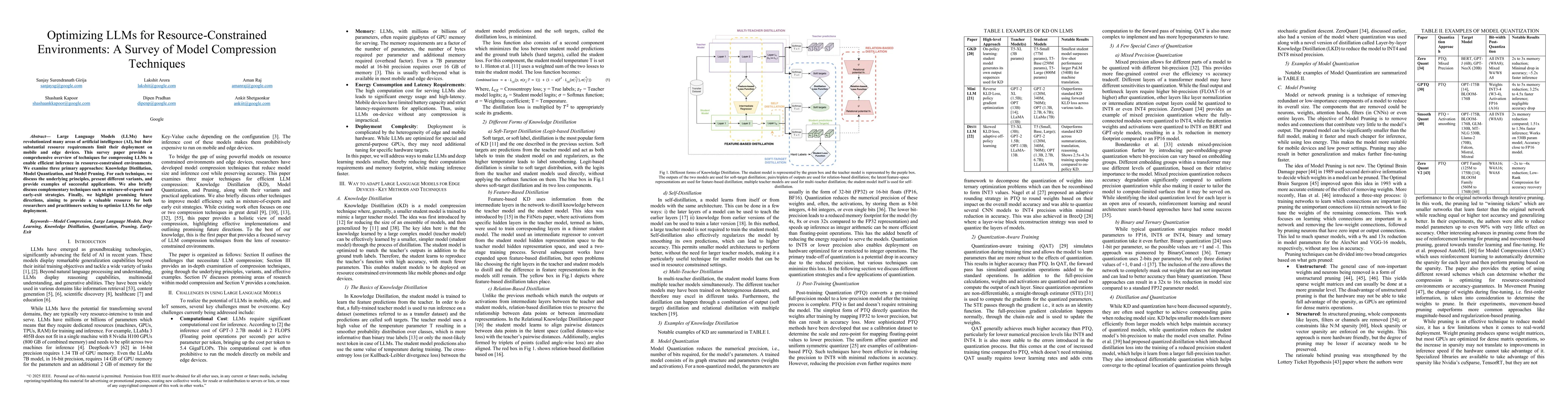 Thumbnail for Optimizing LLMs for Resource-Constrained Environments: A Survey of Model
  Compression Techniques