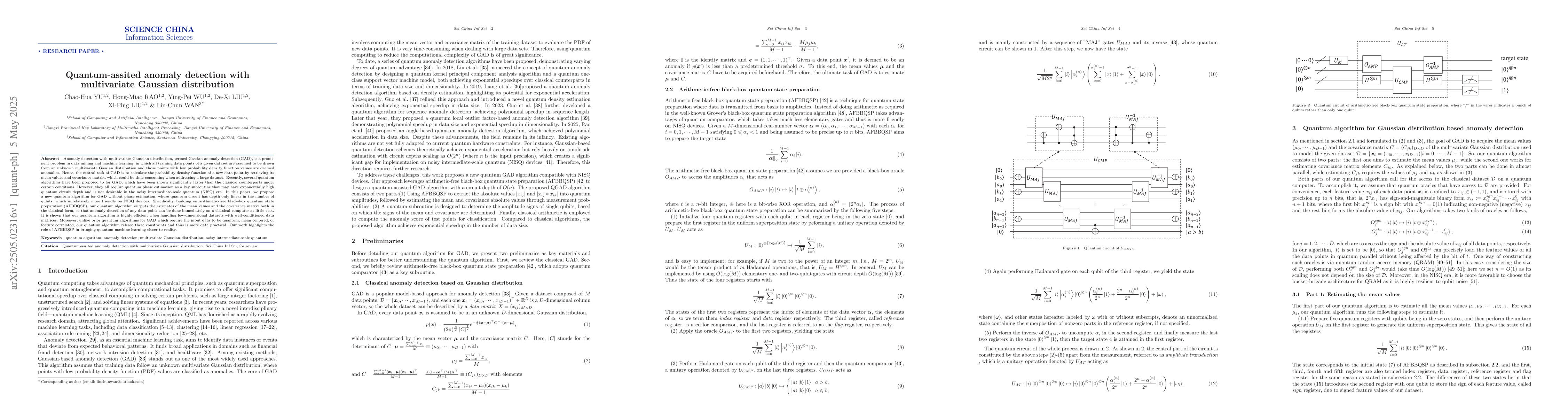 Thumbnail for Quantum-assited anomaly detection with multivariate Gaussian
  distribution