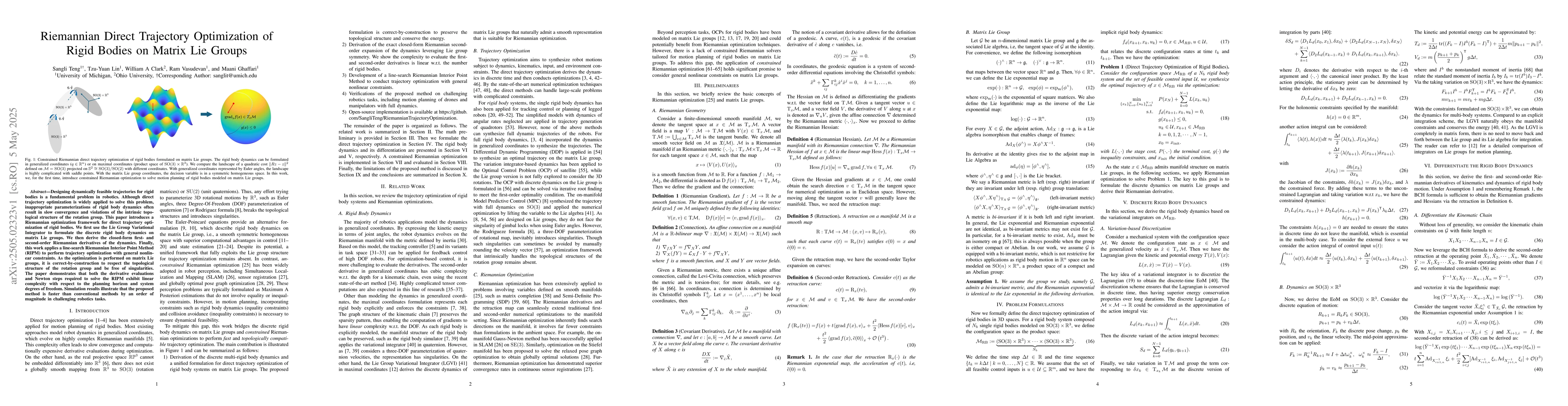 Thumbnail for Riemannian Direct Trajectory Optimization of Rigid Bodies on Matrix Lie
  Groups