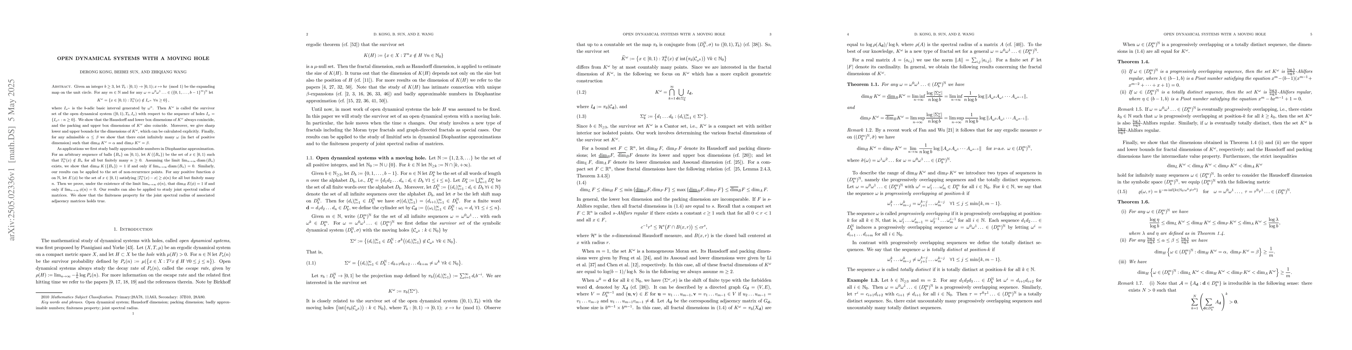 Thumbnail for Open dynamical systems with a moving hole