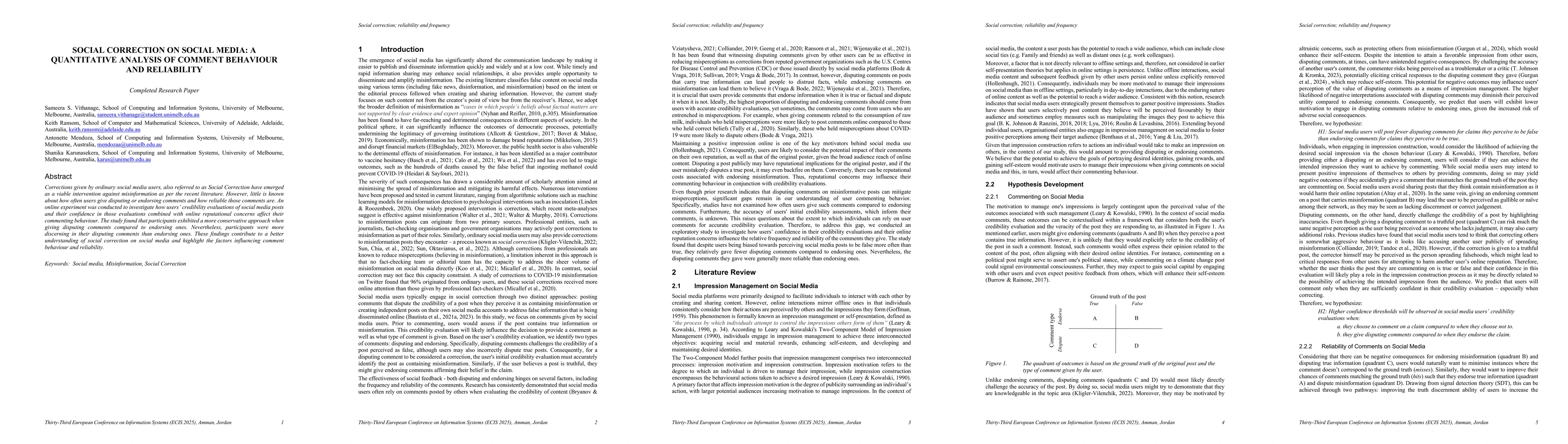 Thumbnail for Social Correction on Social Media: A Quantitative Analysis of Comment
  Behaviour and Reliability