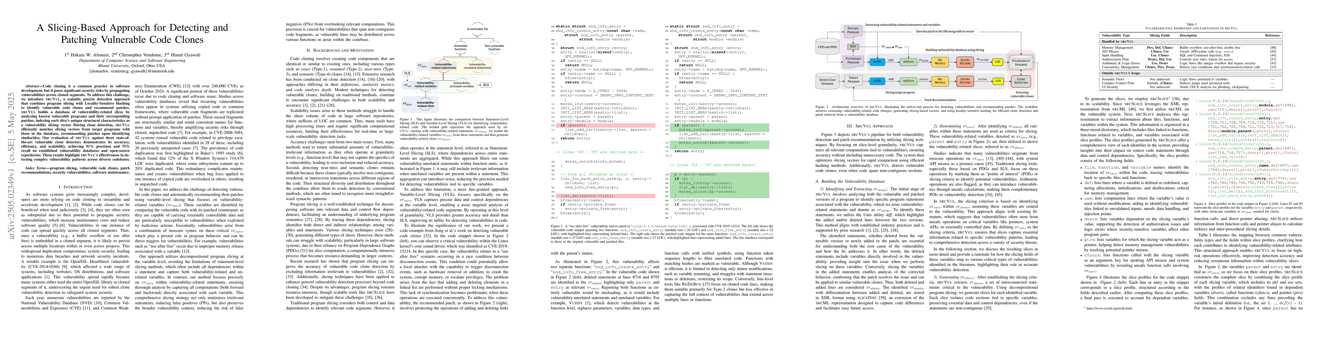 Thumbnail for A Slicing-Based Approach for Detecting and Patching Vulnerable Code
  Clones