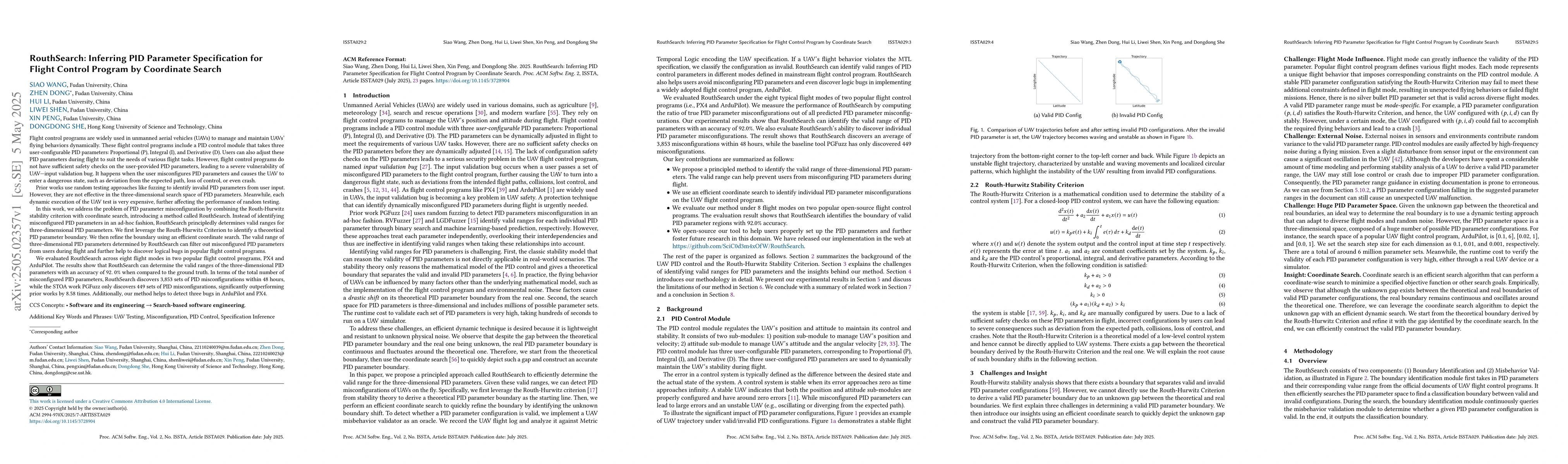 Thumbnail for RouthSearch: Inferring PID Parameter Specification for Flight Control
  Program by Coordinate Search