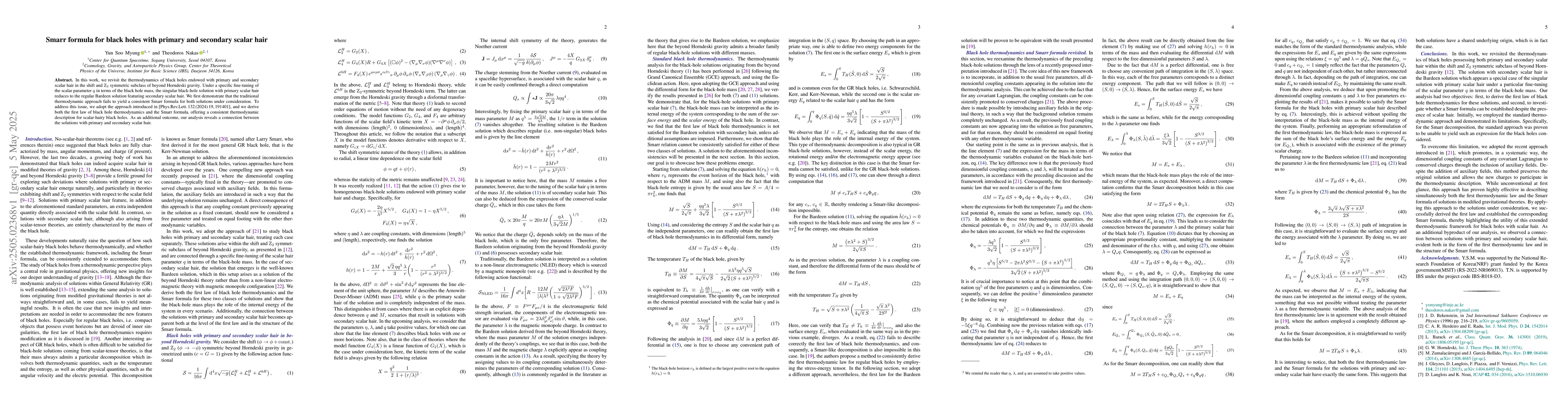 Thumbnail for Smarr formula for black holes with primary and secondary scalar hair