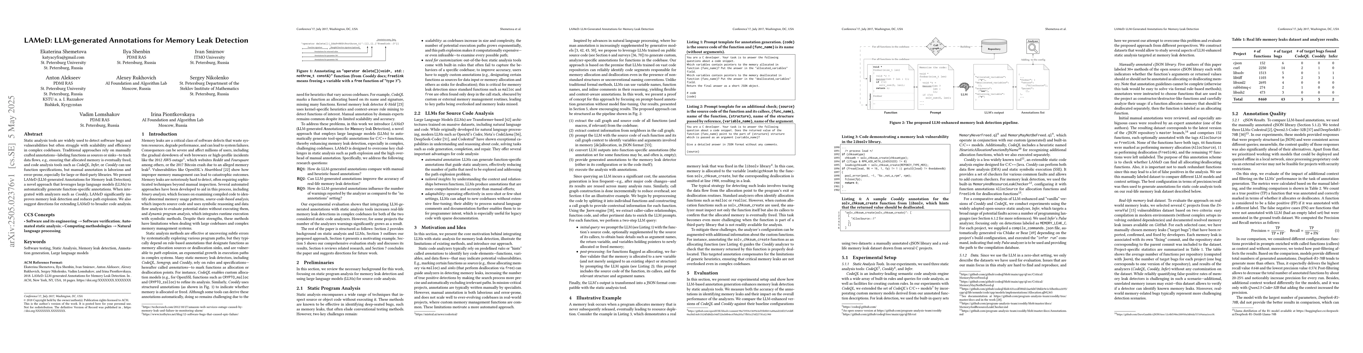 Thumbnail for LAMeD: LLM-generated Annotations for Memory Leak Detection