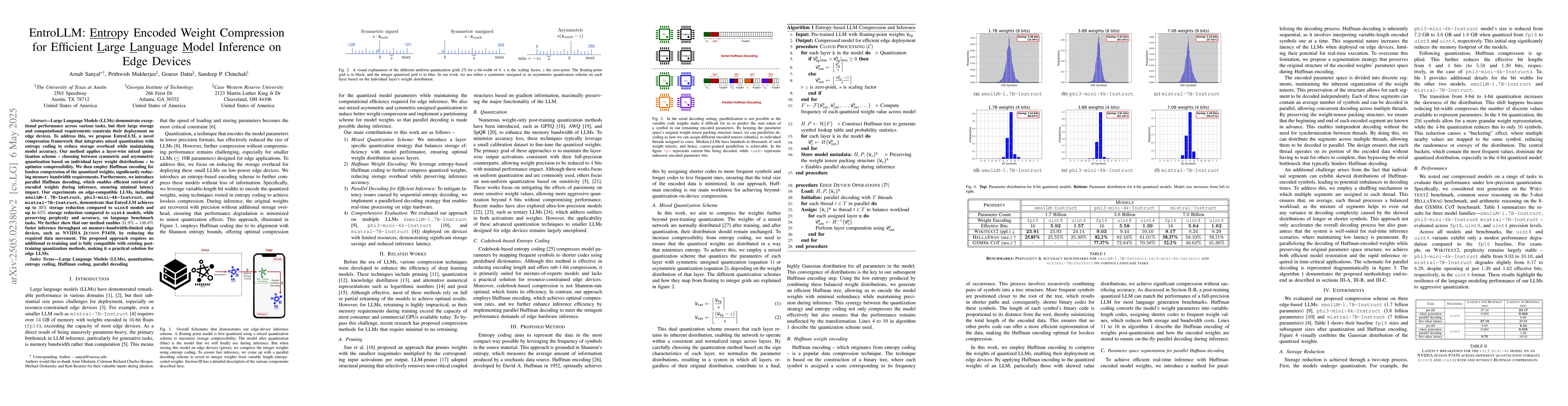Thumbnail for EntroLLM: Entropy Encoded Weight Compression for Efficient Large
  Language Model Inference on Edge Devices