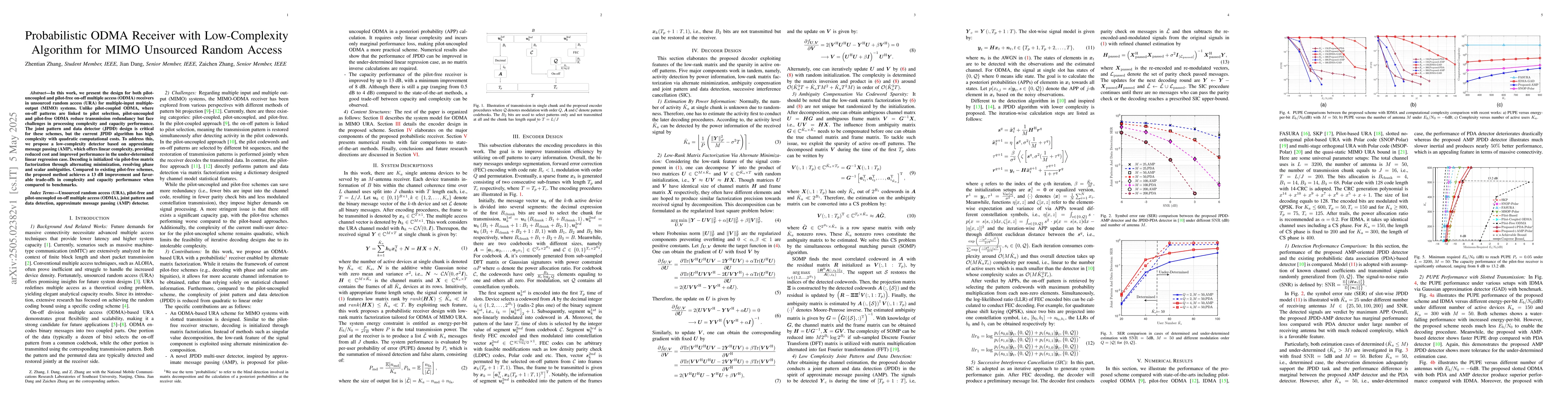 Thumbnail for Probabilistic ODMA Receiver with Low-Complexity Algorithm for MIMO
  Unsourced Random Access
