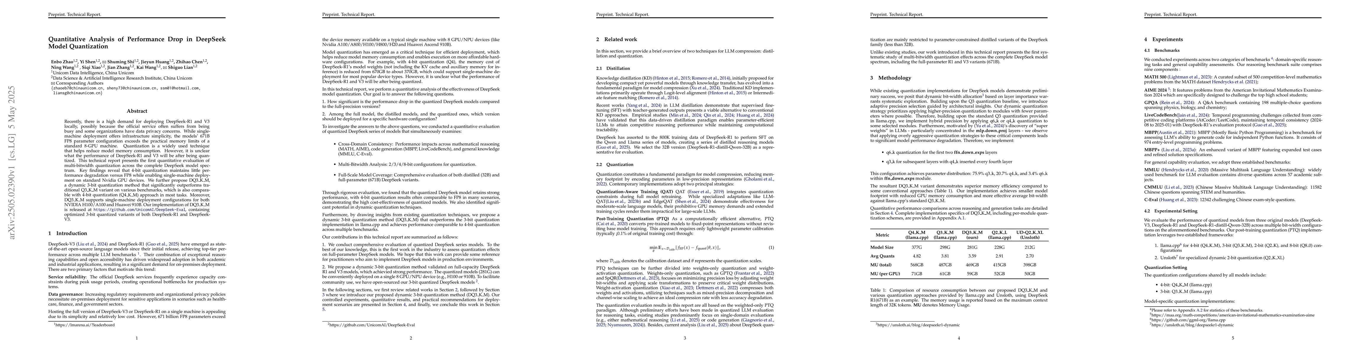 Thumbnail for Quantitative Analysis of Performance Drop in DeepSeek Model Quantization