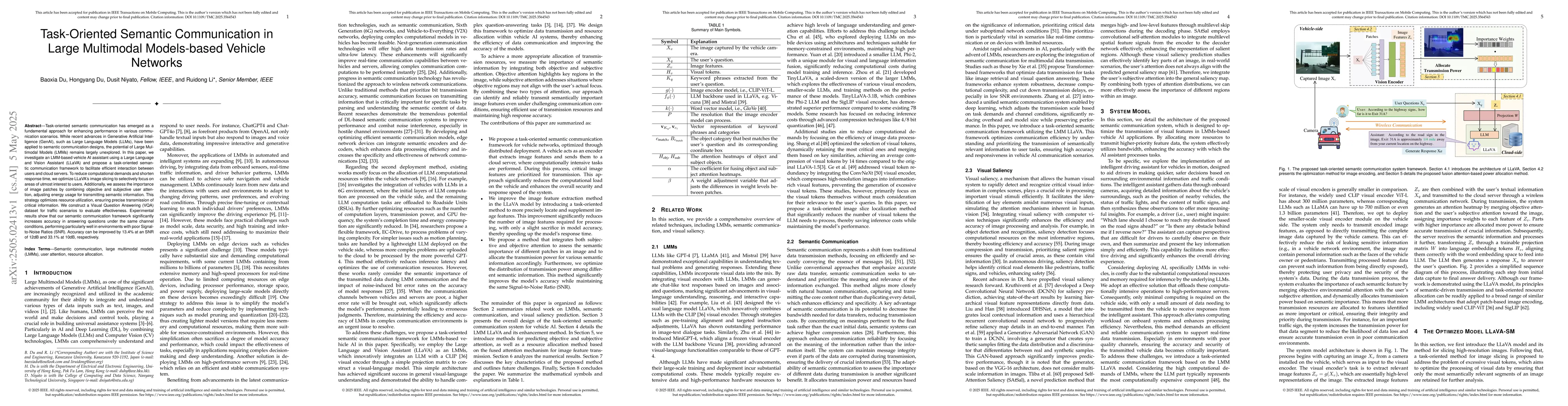 Thumbnail for Task-Oriented Semantic Communication in Large Multimodal Models-based
  Vehicle Networks