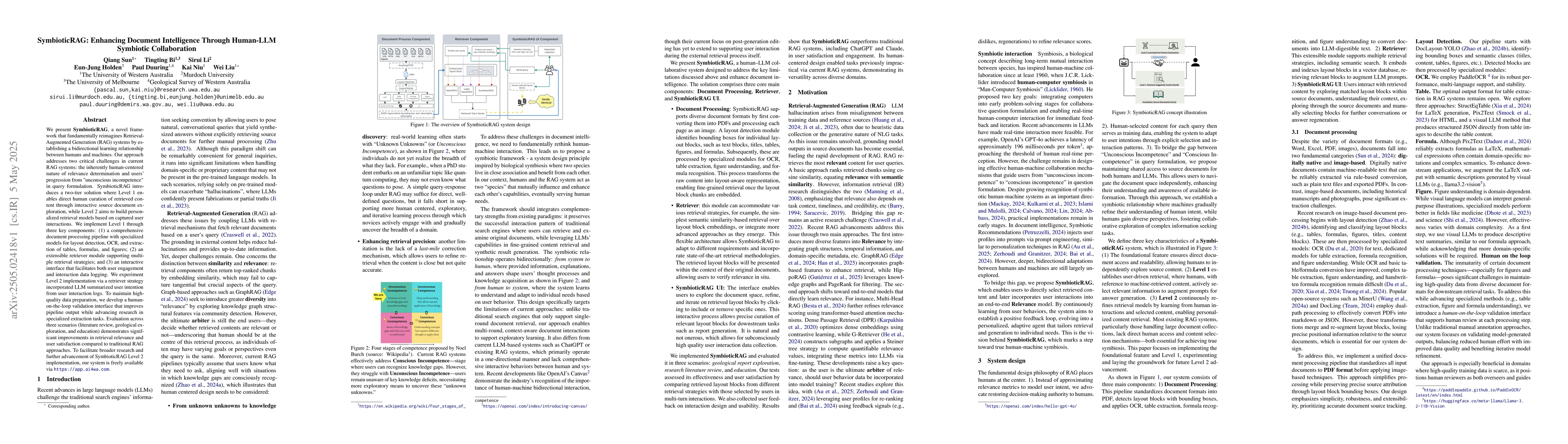 Thumbnail for SymbioticRAG: Enhancing Document Intelligence Through Human-LLM
  Symbiotic Collaboration