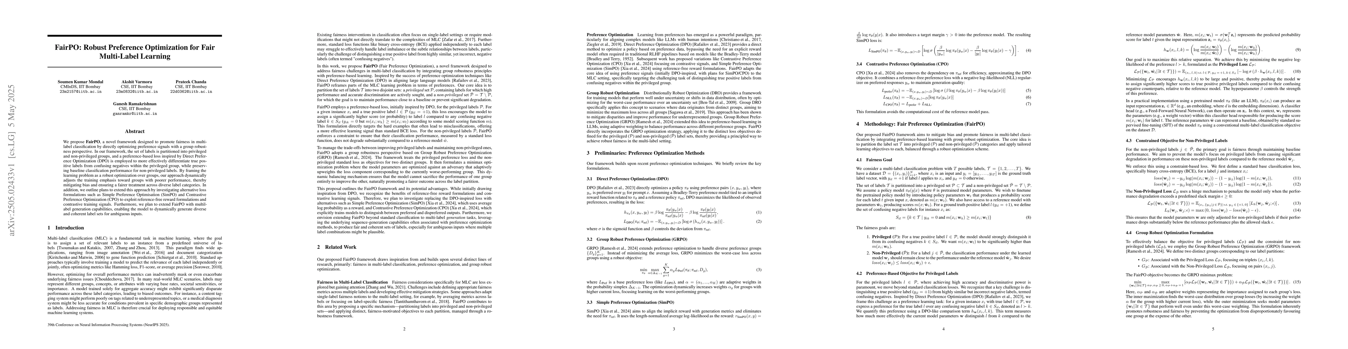 Thumbnail for FairPO: Robust Preference Optimization for Fair Multi-Label Learning