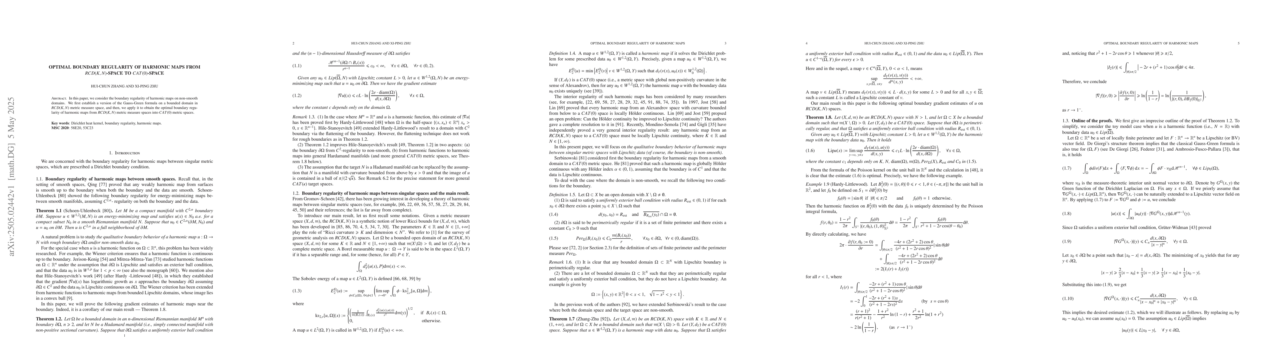 Thumbnail for Optimal boundary regularity of harmonic maps from $RCD(K,N)$-space to
  $CAT(0)$-space