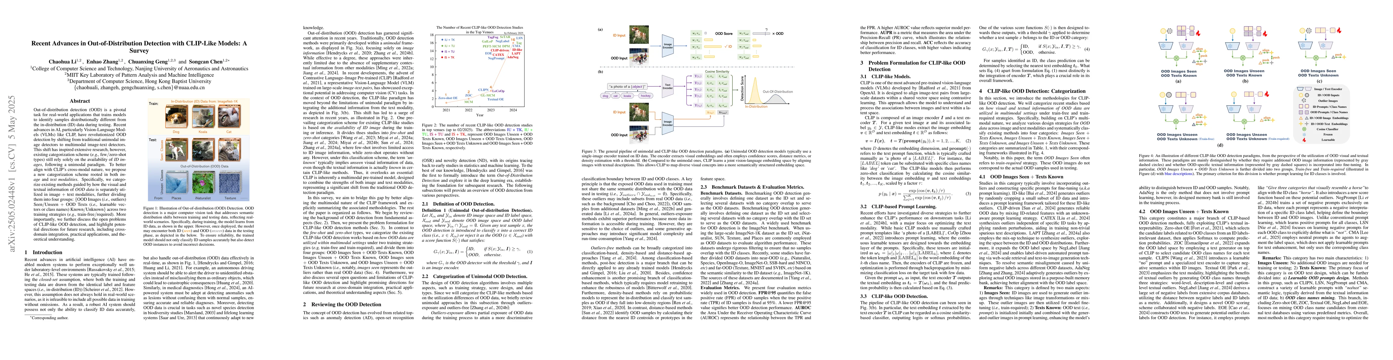 Thumbnail for Recent Advances in Out-of-Distribution Detection with CLIP-Like Models:
  A Survey