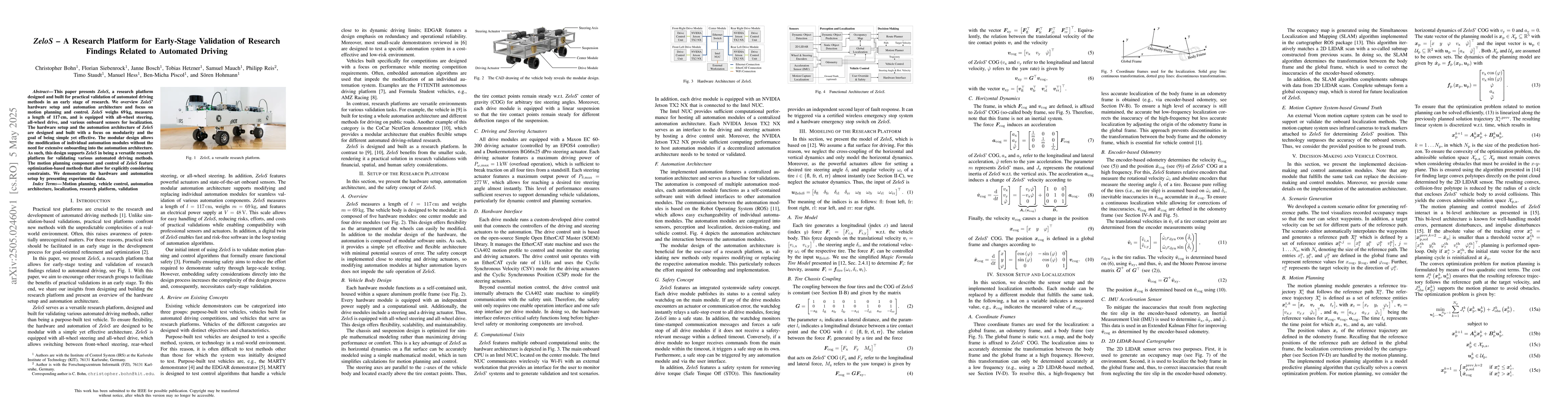 Thumbnail for ZeloS -- A Research Platform for Early-Stage Validation of Research
  Findings Related to Automated Driving