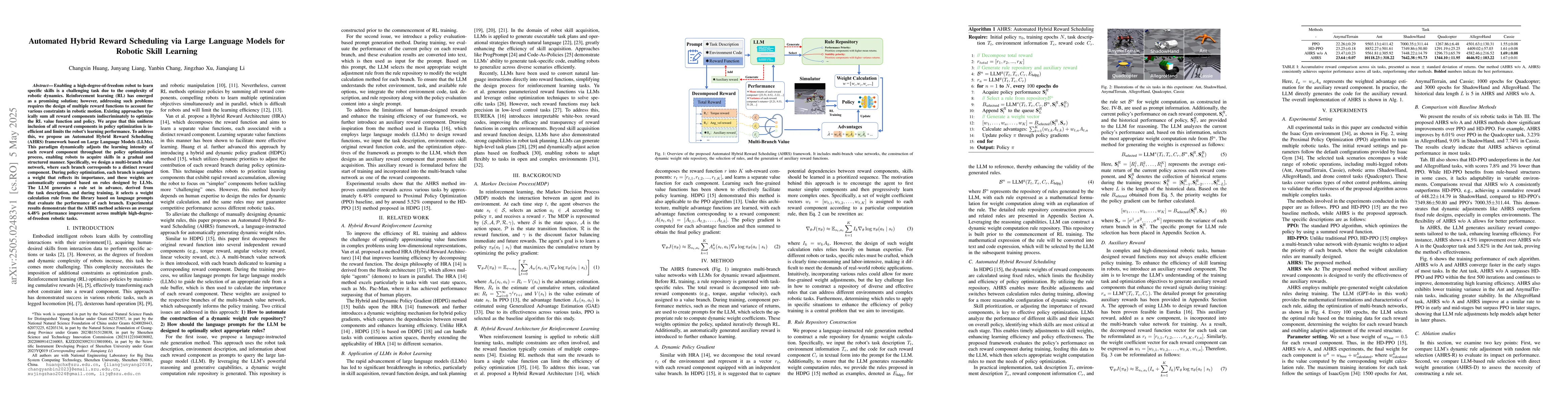 Thumbnail for Automated Hybrid Reward Scheduling via Large Language Models for Robotic
  Skill Learning