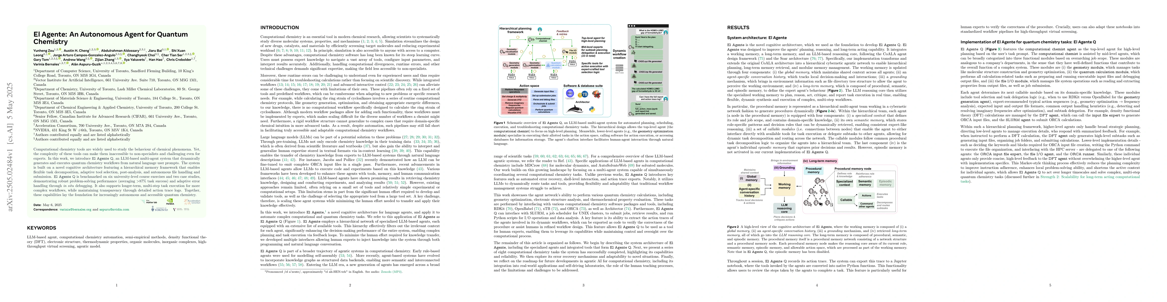 Thumbnail for El Agente: An Autonomous Agent for Quantum Chemistry