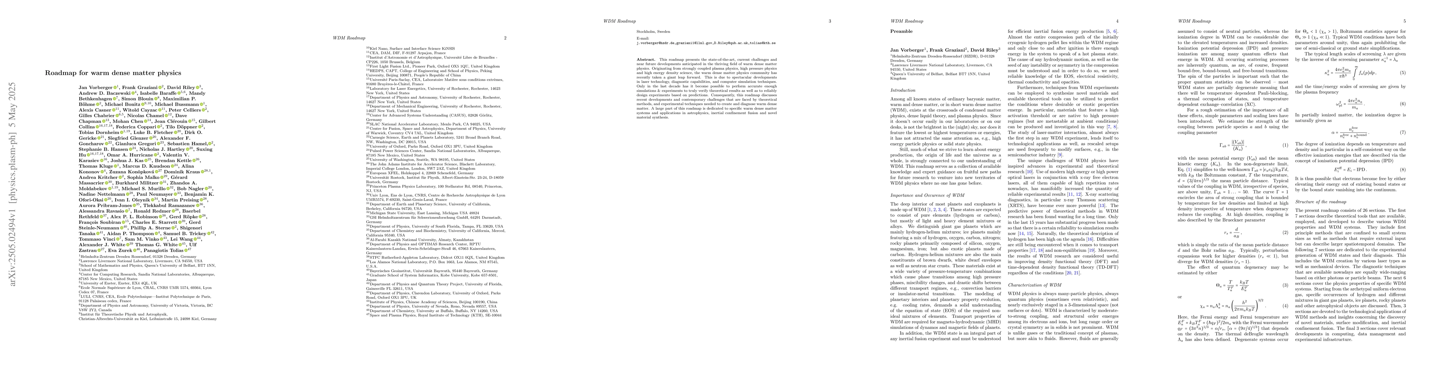 Thumbnail for Roadmap for warm dense matter physics