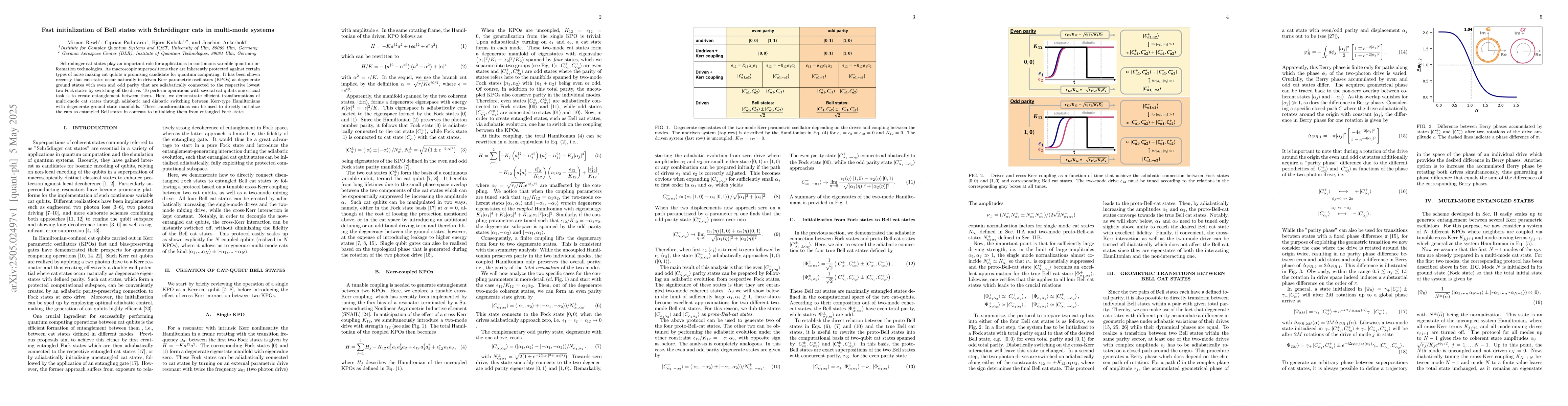 Thumbnail for Fast initialization of Bell states with Schrödinger cats in multi-mode
  systems