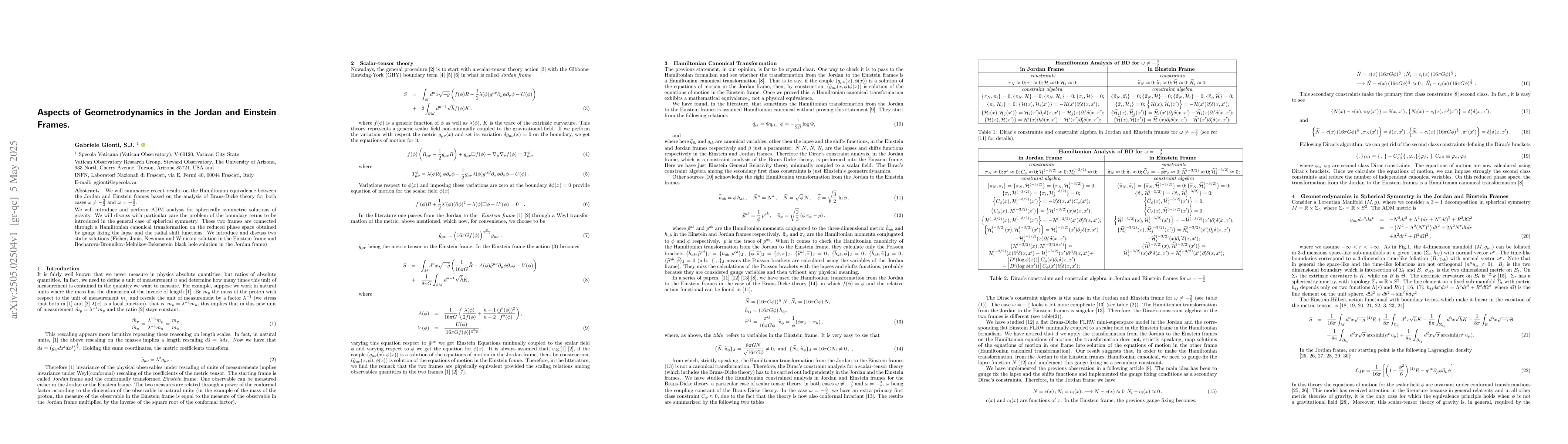 Thumbnail for Aspects of Geometrodynamics in the Jordan and Einstein Frames