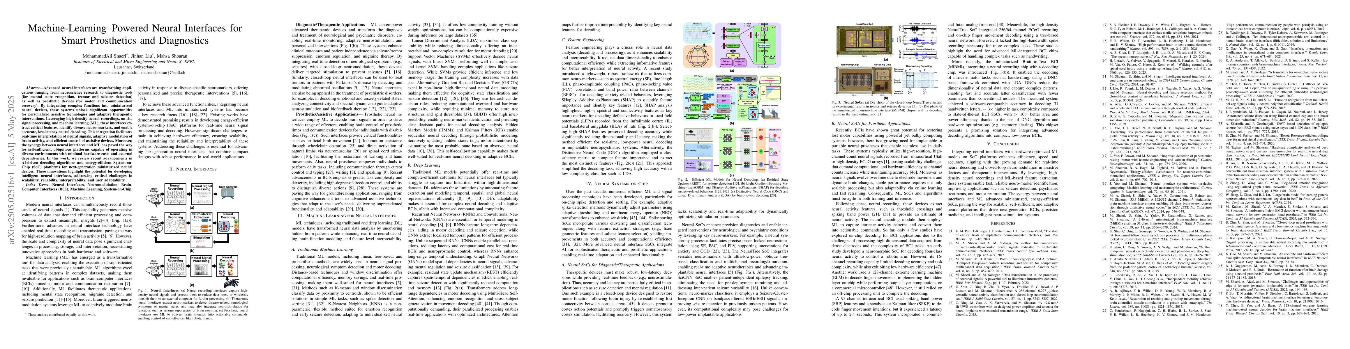 Thumbnail for Machine-Learning-Powered Neural Interfaces for Smart Prosthetics and
  Diagnostics