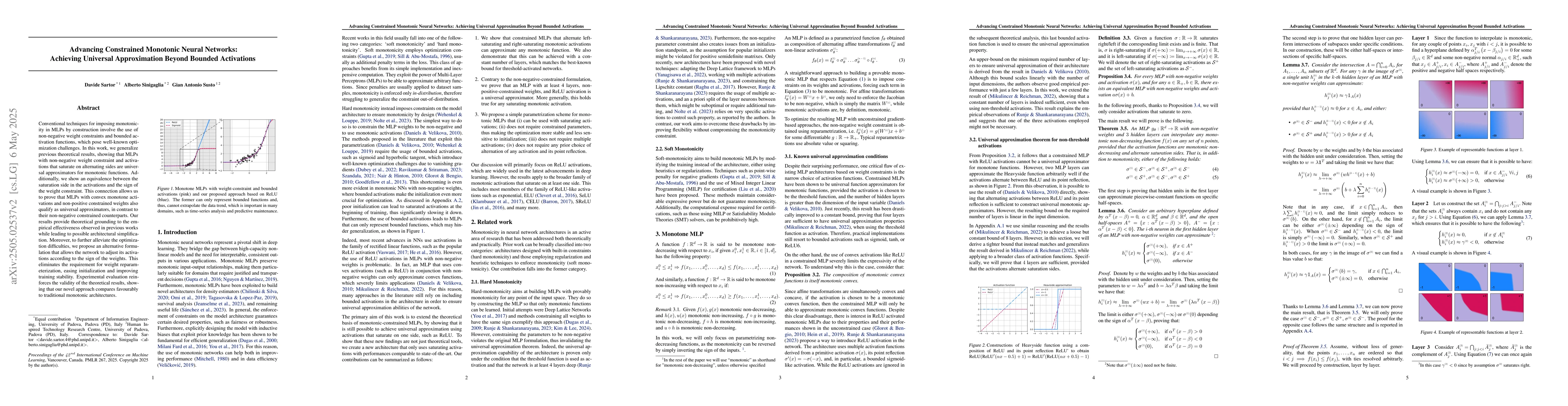 Thumbnail for Advancing Constrained Monotonic Neural Networks: Achieving Universal
  Approximation Beyond Bounded Activations