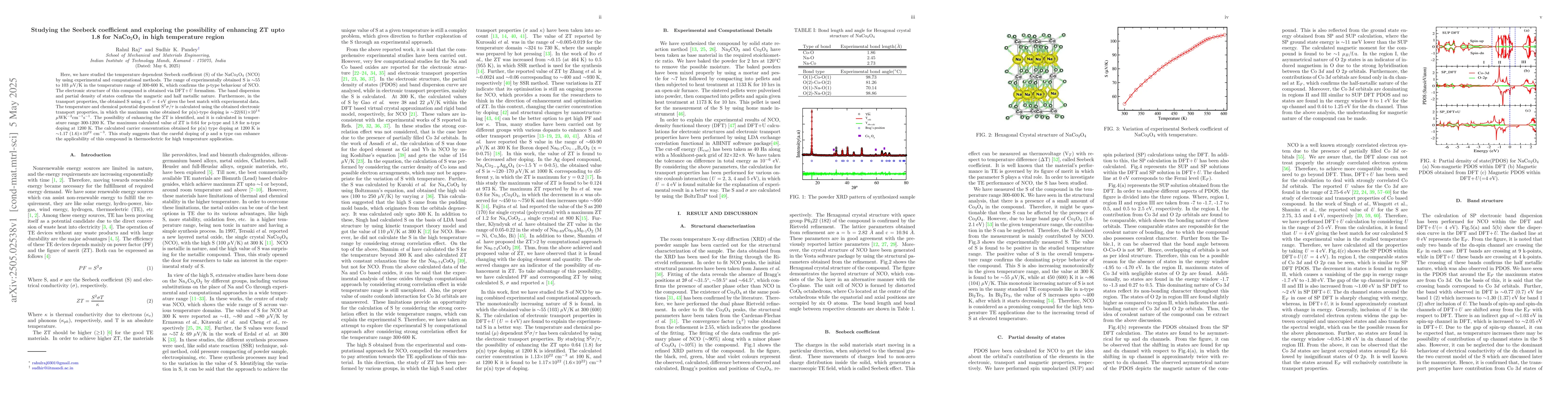 Thumbnail for Studying the Seebeck coefficient and exploring the possibility of
  enhancing ZT upto 1.8 for NaCo$_2$O$_4$ in high temperature region