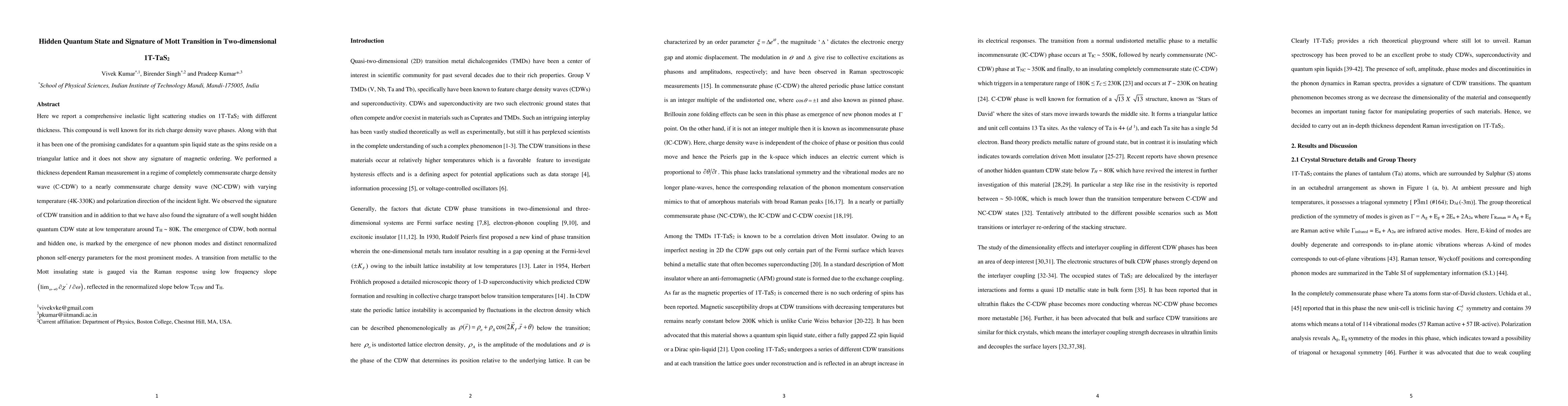 Thumbnail for Hidden Quantum State and Signature of Mott Transition in Two-dimensional
  1T-TaS2