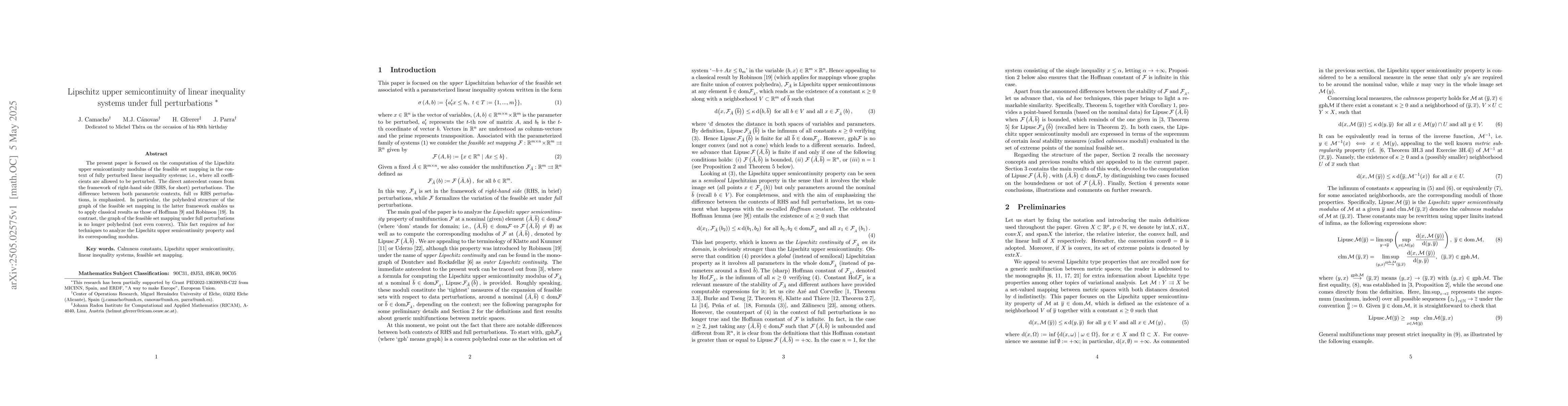 Thumbnail for Lipschitz upper semicontinuity of linear inequality systems under full
  perturbations