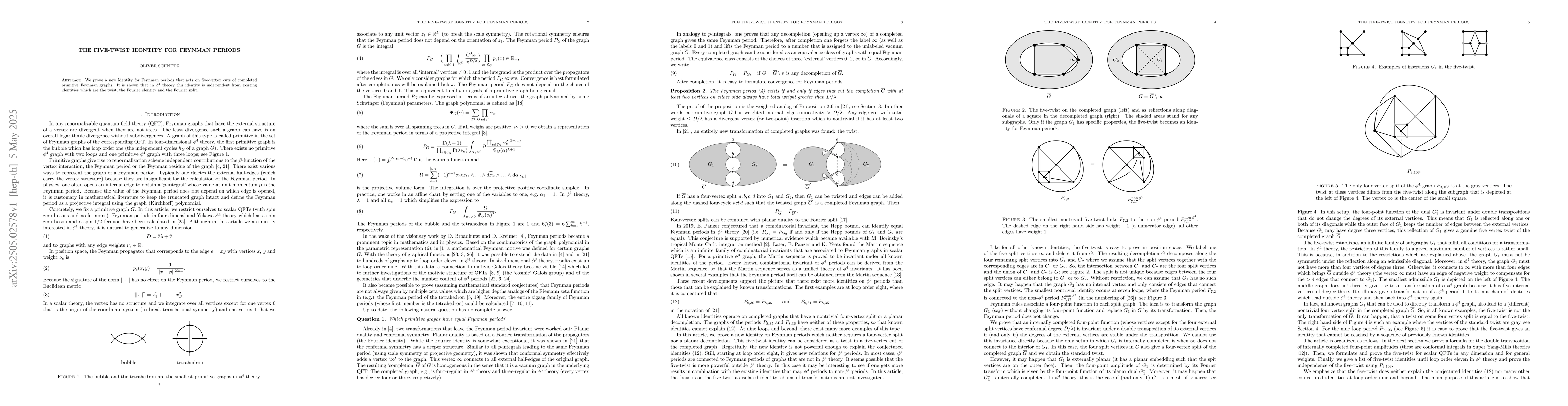 Thumbnail for The five-twist identity for Feynman periods