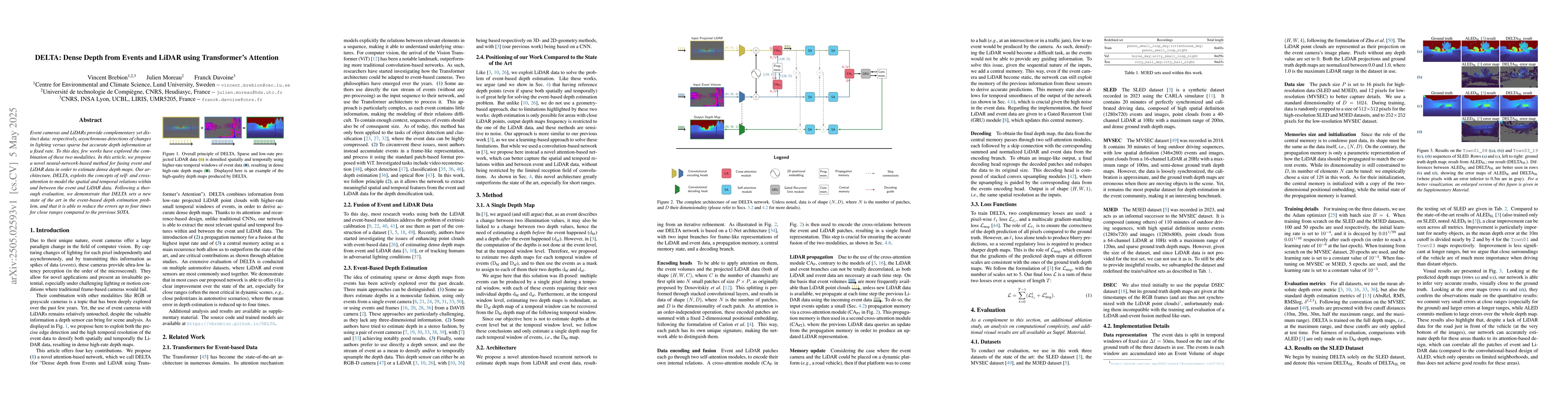 Thumbnail for DELTA: Dense Depth from Events and LiDAR using Transformer's Attention