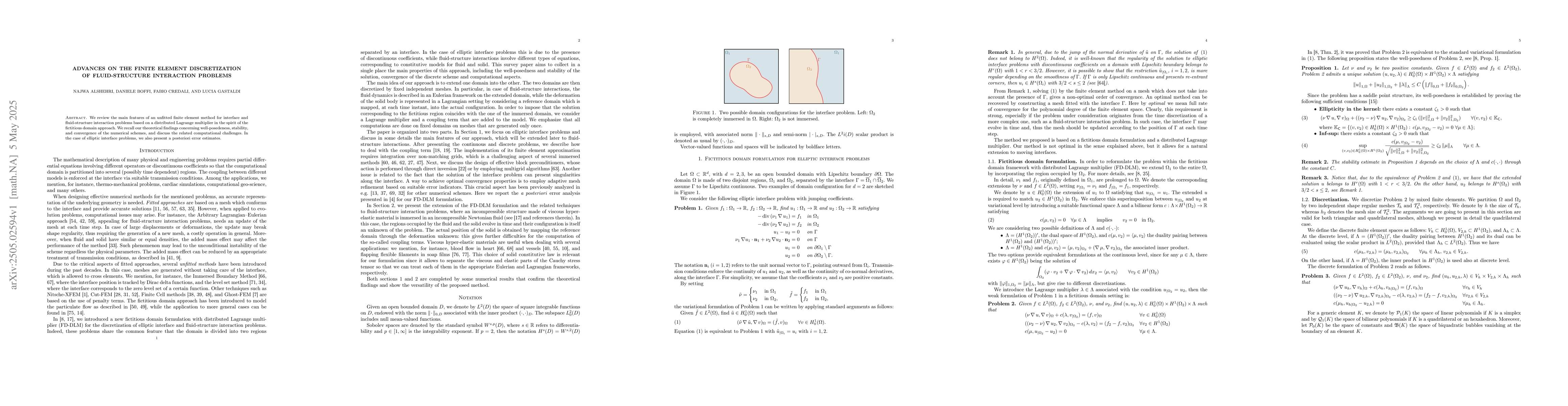 Thumbnail for Advances on the finite element discretization of fluid-structure
  interaction problems