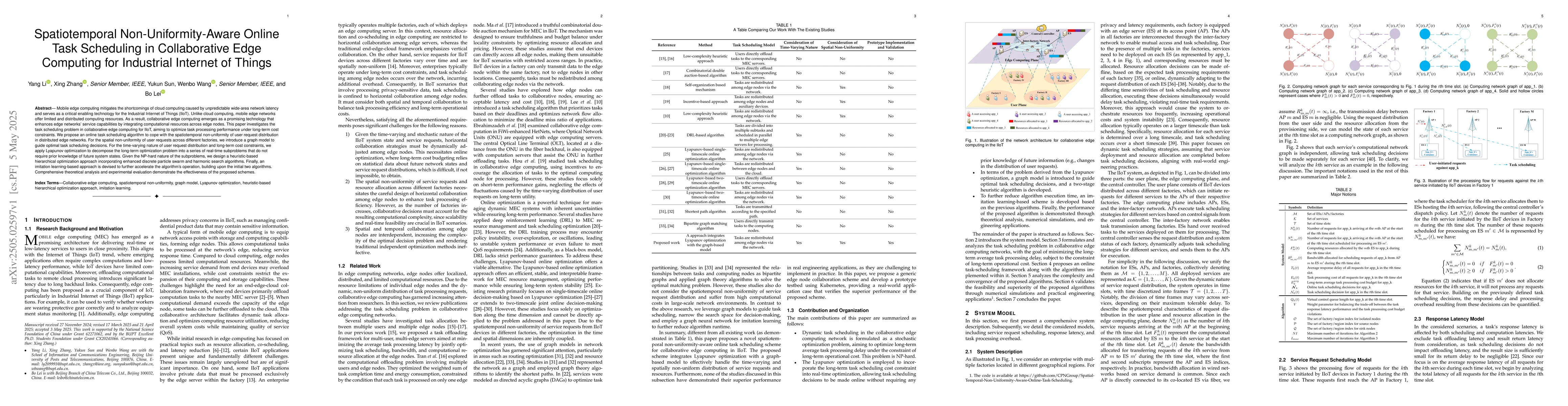 Thumbnail for Spatiotemporal Non-Uniformity-Aware Online Task Scheduling in
  Collaborative Edge Computing for Industrial Internet of Things